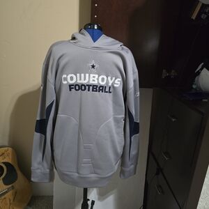 Cowboys Football Gray Hoodie Size Large REEBOK NFL DALLAS COWBOY